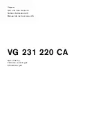 Gaggenau VG 231 220 CA Use And Care Manual preview