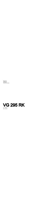 Gaggenau VG 295 RK Instruction Manual предпросмотр