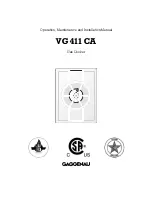 Gaggenau VG 411 CA Operation, Maintenance And Installation Manual preview