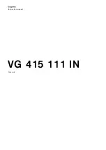 Gaggenau VG 415 111 IN Instruction Manual preview