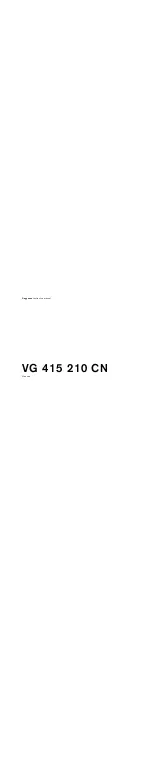 Preview for 1 page of Gaggenau VG 415 210 CN Instruction Manual