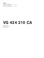 Предварительный просмотр 1 страницы Gaggenau VG 424 210 CA Installation Instructions Manual