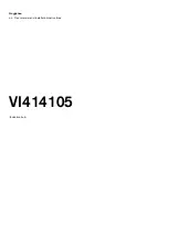 Предварительный просмотр 1 страницы Gaggenau VI414105 User Manual And Installation Instructions