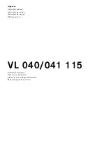 Gaggenau VL 040/041 115 Instruction Manual preview