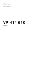 Gaggenau VP 414 610 Use And Care Manual preview