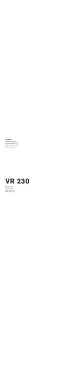 Gaggenau VR 230 Instruction Manual предпросмотр