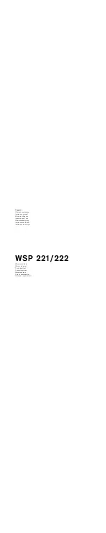 Gaggenau WSP 221 Instruction Manual preview