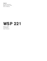 Preview for 1 page of Gaggenau WSP 221 Use And Care Manual