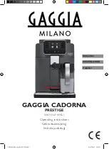 Gaggia Milano CADORNA PRESTIGE RI9604 Operating Instructions Manual preview