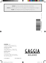 Предварительный просмотр 94 страницы Gaggia Milano CADORNA PRESTIGE RI9604 Operating Instructions Manual