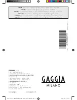 Preview for 72 page of Gaggia Milano CAREZZA Operating Instructions Manual