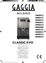 Gaggia Milano CLASSIC EVO Operating Instructions Manual preview