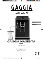 Предварительный просмотр 1 страницы Gaggia Milano GAGGIA MAGENTA MILK Operating Instructions Manual