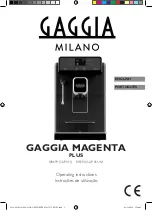 Preview for 1 page of Gaggia Milano GAGGIA MAGENTA PLUS Operating Instructions Manual