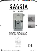 Gaggia Milano GRAN GAGGIA DELUXE Operating Instructions Manual preview