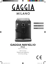 Gaggia Milano NAVIGLIO MILK User Manual preview