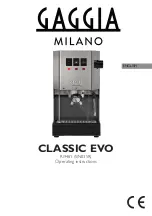 Preview for 1 page of Gaggia Milano RI9481 Operating Instructions Manual