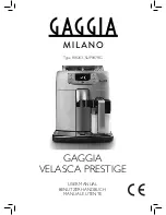 Gaggia Milano VELASCA PRESTIGE RI8263 User Manual preview