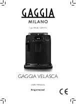 Gaggia Milano VELASCA User Manual preview