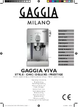 Gaggia Milano VIVA CHIC Operating Instructions Manual preview