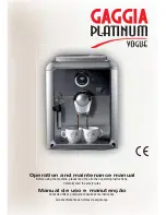 Gaggia 10001952 Operation And Maintenance Manual preview