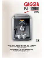 Preview for 1 page of Gaggia 10002008 Operation And Maintenance Manual