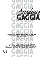 Предварительный просмотр 1 страницы Gaggia Academia Operation And Maintenance Manual