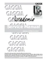 Preview for 1 page of Gaggia Accademia Service Manual