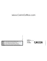 Preview for 4 page of Gaggia CUBIKA Operating Instructions Manual