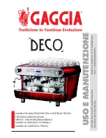 Gaggia Deco Tecnichal Service Manual preview