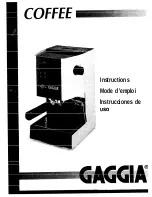 Gaggia Espresso/Cappuccino Maker Instructions Manual preview