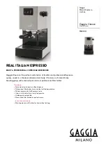 Gaggia Gaggia Classic RI9303 Manual preview