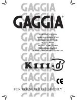 Предварительный просмотр 1 страницы Gaggia KIII-D Operating Instructions Manual