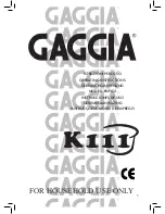 Предварительный просмотр 1 страницы Gaggia KIII Operating Instructions Manual