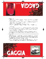 Preview for 1 page of Gaggia MNIXX014MENNECO Instructions