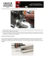 Preview for 6 page of Gaggia semi automatic Care Manual