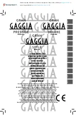 Gaggia SIN040 GTUL Operating Instructions Manual предпросмотр