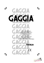 Gaggia TITANIUM Espresso Machine Operating Instructions Manual preview