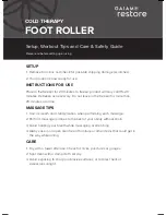 Preview for 1 page of Gaiam restore Cold Therapy Foot Roller Setup, Workout Tips And Care & Safety Manual