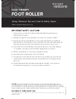 Preview for 2 page of Gaiam restore Cold Therapy Foot Roller Setup, Workout Tips And Care & Safety Manual