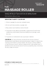 Preview for 2 page of Gaiam restore FLEX MASSAGE ROLLER Setup, Workout Tips And Care & Safety Manual