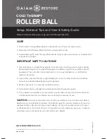 Preview for 2 page of Gaiam Restore Cold Therapy Roller Ball Use And Care And Safety Manual