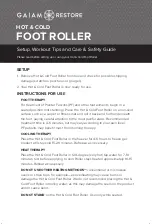 Gaiam Restore Hot & Cold Foot Roller Use And Care And Safety Manual preview