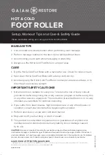 Preview for 2 page of Gaiam Restore Hot & Cold Foot Roller Use And Care And Safety Manual