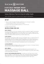 Gaiam Restore Hot/Cold Trigger Point Massage Ball Use And Care And Safety Manual preview