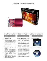 Gainward GEFORCE 210 512MB DDR2 Brochure preview