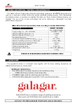 Предварительный просмотр 11 страницы GALAGAR 22300160MMA Technical Instruction Manual