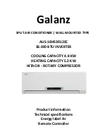 Galanz AUS-18H53R120C Product Information предпросмотр