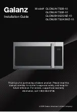 Preview for 1 page of Galanz GLOMJA17S2B-10 Installation Manual