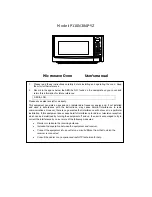 Preview for 1 page of Galanz P110N38AP-YZ User Manual